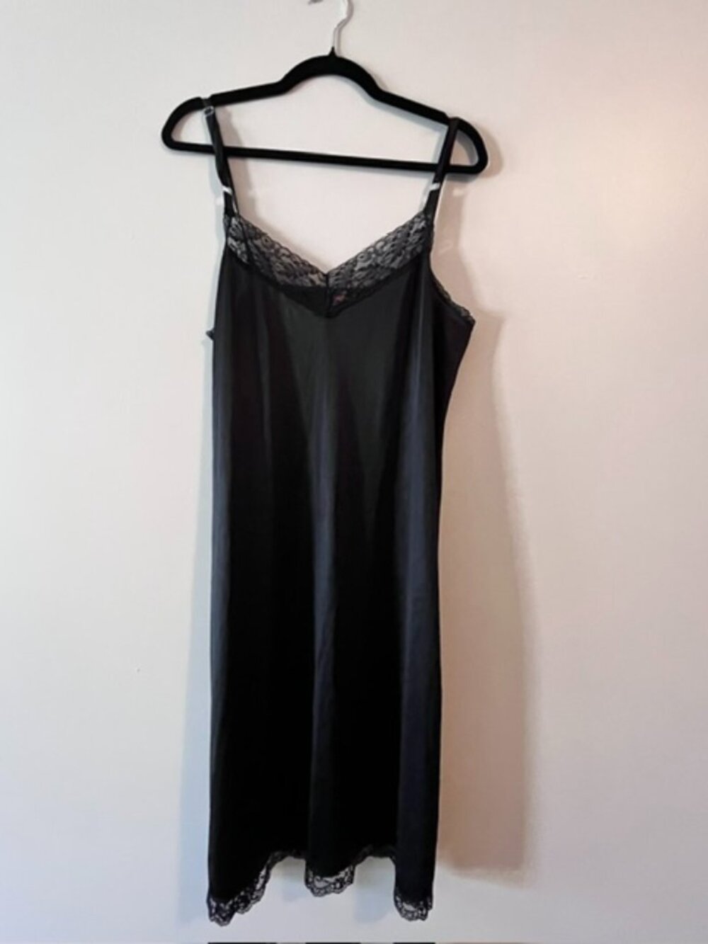 Vintage Heavenly Secrets Midi Length Black Slip Dress